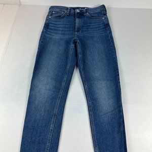 Rag & Bone Jeans Womens 25 Nina High Rise Skinny Blue Faded Whisker Frayed Denim